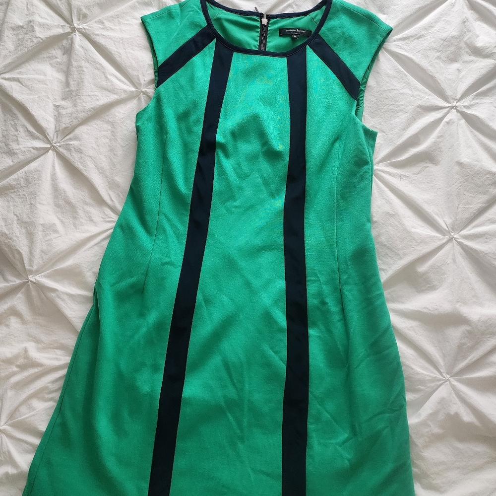 Nanette Lepore Vibrant Green and Black Mini Dress
